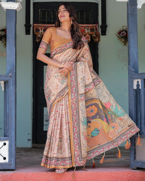 Vasthrlay Handloom Printed Saree