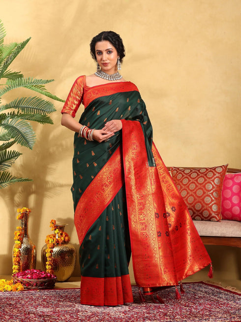 Vasthrlay Banarasi Unstitched Saree