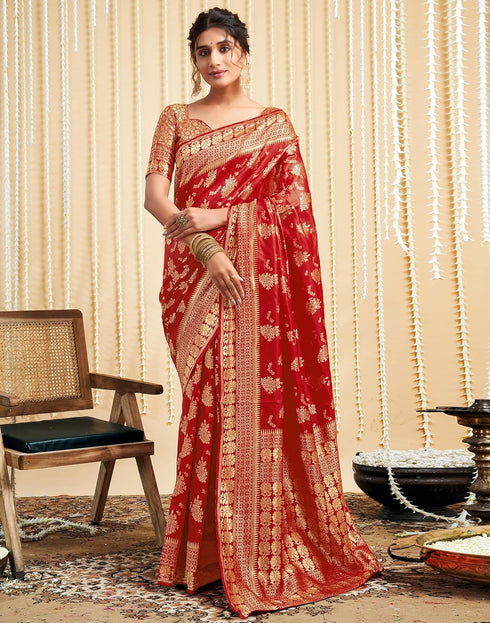 Vasthrlay Womens Banarasi Jacquard Sky Blue Saree