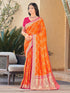 Vasthrlay Kanjivaram Satin Orange Ethnic Wear