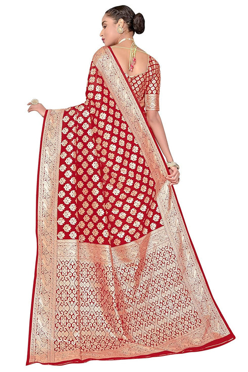 Vasthrlay Banarasi Bridal Maroon Ethnic Wear