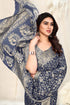 Vasthrlay Fashion Chiffon Georgette Teal Ethnic Wear