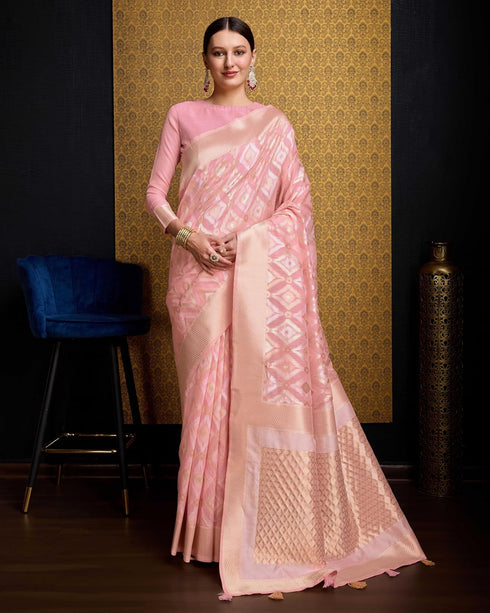 Vasthrlay Women's Cotton Unstitched Blouse Saree