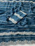 Vasthrlay Blue Embroidery Saree