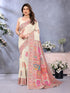 Vasthrlay Cream Kanjivaram Unstitched Saree