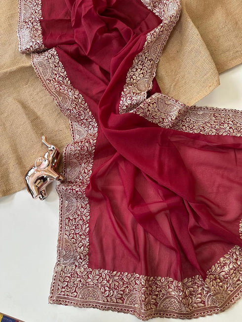 Vasthrlay Embroidery Georgette Unstitched