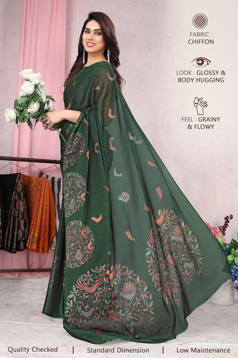 Vasthrlay Fashion Chiffon Printed Dusty Ethnic Wear