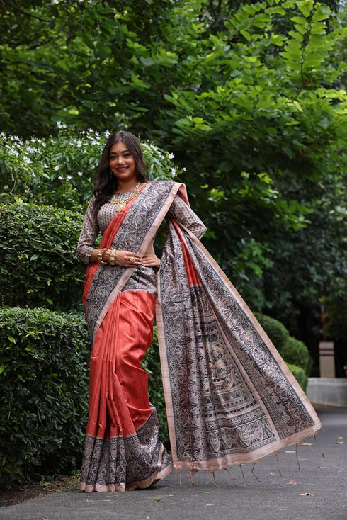 Vasthrlay Tussar Saree Ghicha