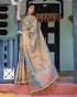 Vasthrlay Handloom Traditional Lue Grey Saree