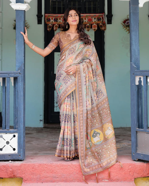 Vasthrlay Handloom Traditional Paisley Saree