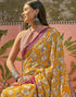 Vasthrlay Womens Printed Unstitched Maroon Saree