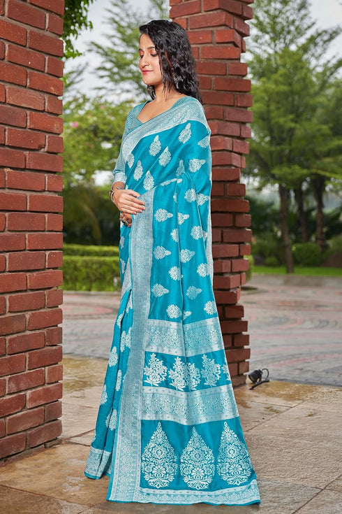 Vasthrlay Banarasi Purple Ethnic Wear