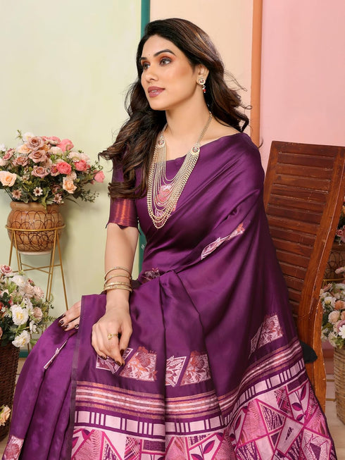 VasthrlayKanjivaram Banarasi Unstitched Mustard Free Ethnic Wear