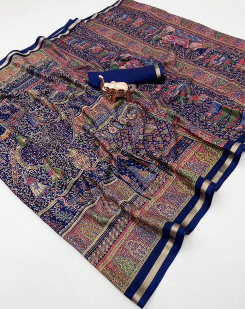 Vasthrlay Kalamkari Darkblue
