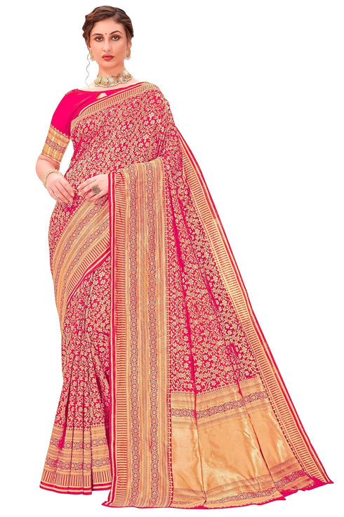 Vasthrlay Banarasi Pink Ethnic Wear