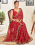 Vasthrlay Georgette Embroidery Unstitched Pink Saree