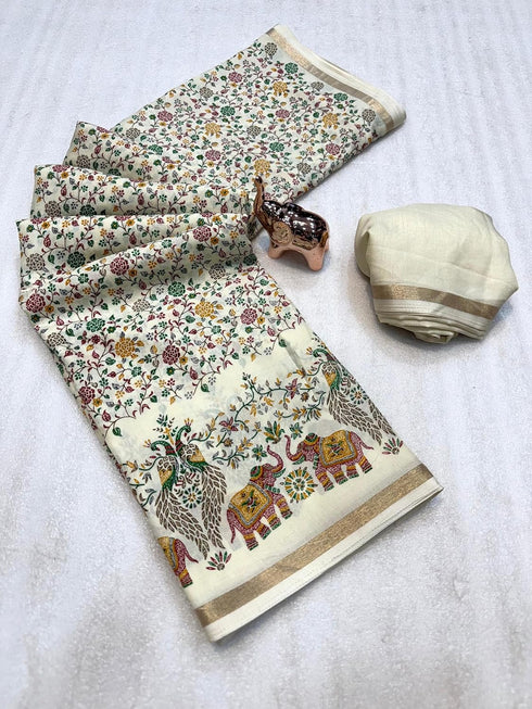 Vasthrlay Kalamkari Digital Piece Navy