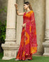 Vasthrlay Chiffon Bandhani Unstitched Green Saree