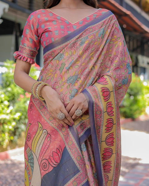 Vasthrlay Handloom Cotton Tassels Saree