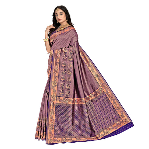 Vasthrlay Kanjivaram Unstitched Saree