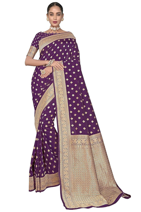 Vasthrlay Banarasi Bridal Wine Ethnic Wear