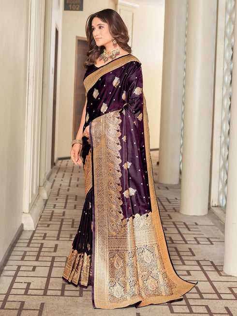 Vasthrlay Kanjivaram Satin Orange Ethnic Wear