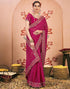 Vasthrlay Bandhani Embroidery Unstitched Rama Green Saree
