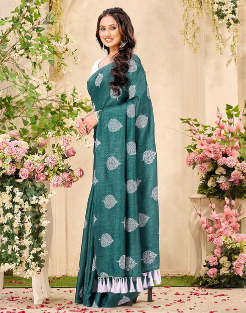 Vasthrlay Vichitra Printed Mauve Saree