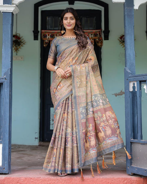 Vasthrlay Handloom Multicolor Saree