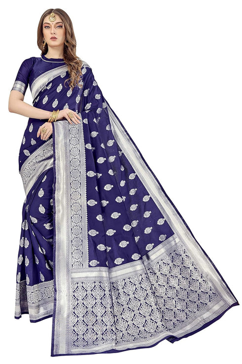 Vasthrlay Banarasi Gs Bridal Navy Ethnic Wear