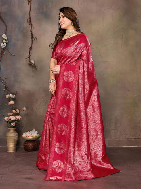 VasthrlayKanjeevaram Silk Unstitched Snake Ethnic Wear