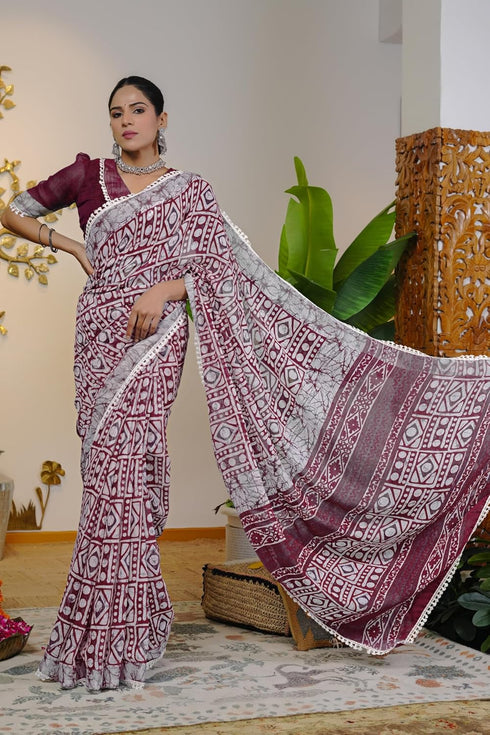 Vasthrlay Fashion Chevron Printed Ethnic Wear