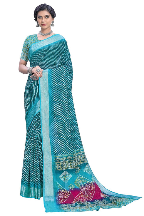 Vasthrlay Bandhani Chiffon Rani Ethnic Wear