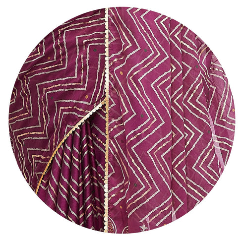 Vasthrlay Fashion Chiffon Chevron Printed Ethnic Wear