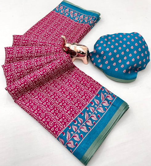 Vasthrlay Kalamkari Beautiful Navy Blue