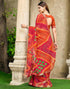 Vasthrlay Chiffon Bandhani Unstitched Green Saree