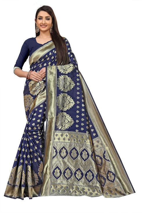 VasthrlayMaroon Woven Kanjivaram Blend Saree