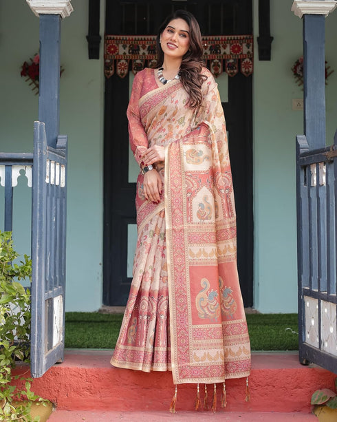 Vasthrlay Cotton Handloom Tassels Saree