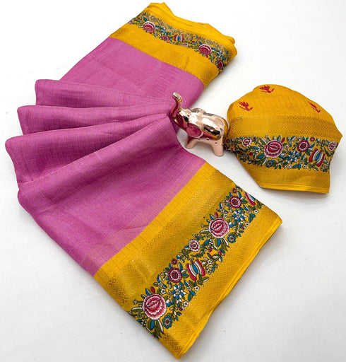 Vasthrlay Kalamkari Contrast Royalblue