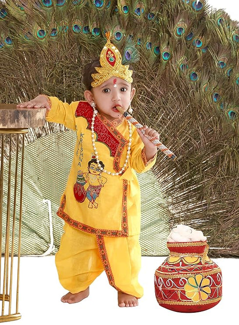 Fancy Dresses Radha And Krishna Brocade Fabric Costume