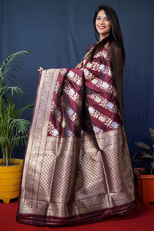 Vasthrlay Banarasi Floral Saree