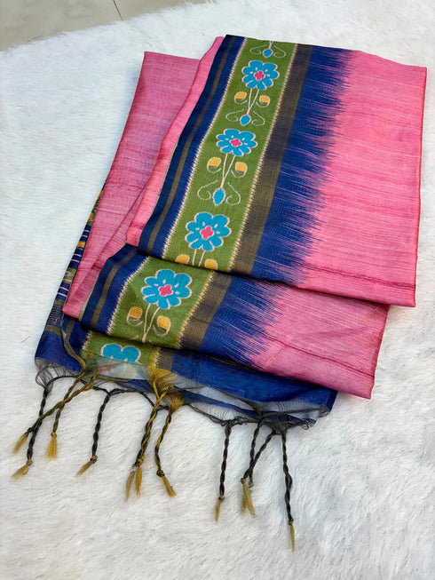 Vasthrlay Kalamkari Floral Tussar Designer Blouse
