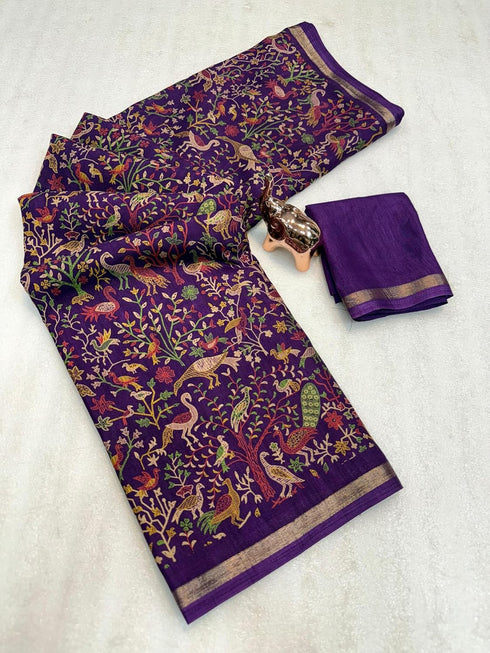 Vasthrlay Tussar Saree Floral