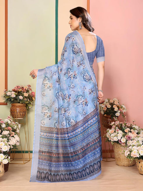 VasthrlayDigital Printed Unstitched Brown Free Ethnic Wear
