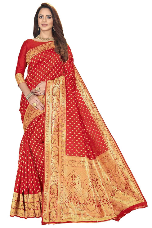 Vasthrlay Banarasi Gs Bridal Red Ethnic Wear