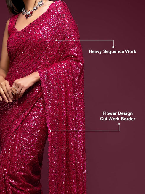 Vasthrlay Georgette Sequins Blouse Ethnic Wear