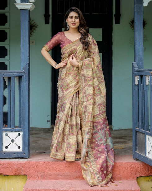 Vasthrlay Handloom Turquoise Traditional Saree