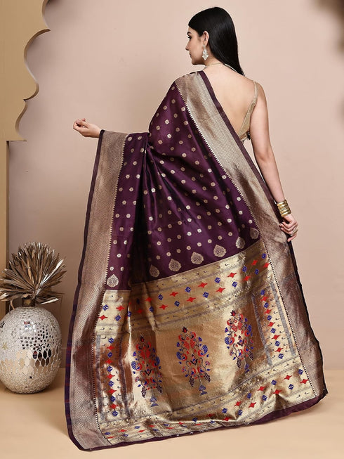 VasthrlayKanjeevaram Silk Paithani Rani Free Ethnic Wear