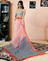 Vasthrlay Womens Printed Beige And Dark Dusty Green Saree With Unstitched Blouse Piece
