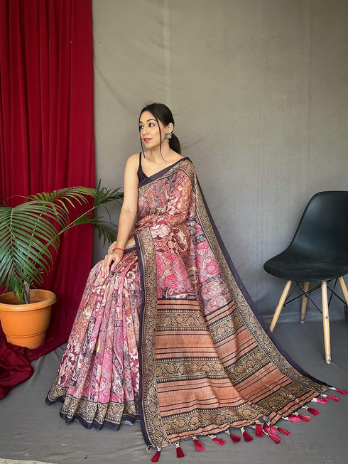 Vasthrlay Cotton Kalamkari Printed Ethnic Wear
